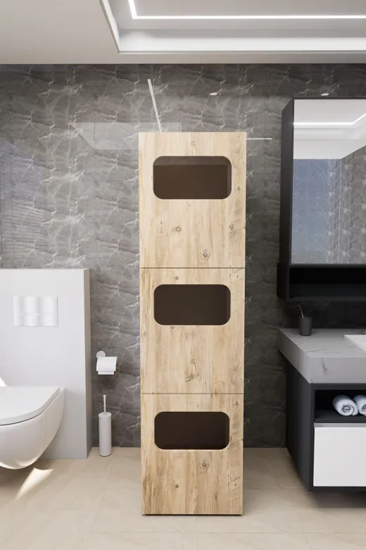 Mirobi MRB-LVN-BNY-KRL-SPT-DLB Lavina Banyo Kirli Sepetli Çamaşır Dolabı Rivoli