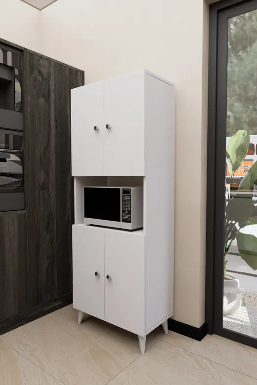 Mirobi MRB-MKR-DLG-DLP-4KP Hobbie Mikrodalga Mutfak Dolabı Beyaz
