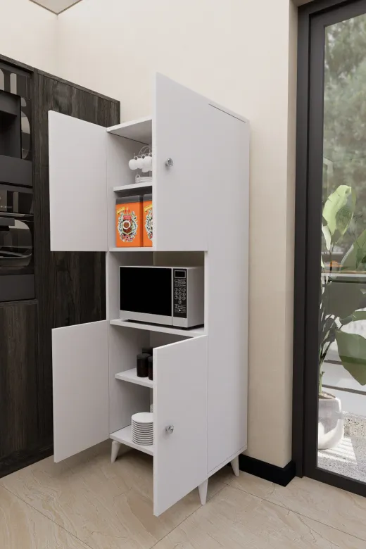 Mirobi MRB-MKR-DLG-DLP-4KP Hobbie Mikrodalga Mutfak Dolabı Beyaz