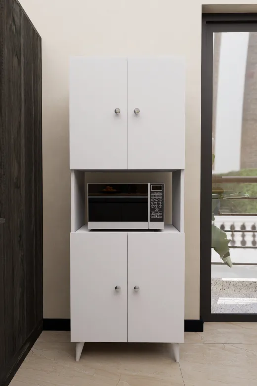 Mirobi MRB-MKR-DLG-DLP-4KP Hobbie Mikrodalga Mutfak Dolabı Beyaz