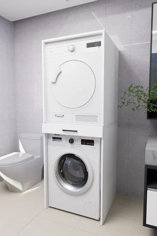 Mirobi MRB-SRNT-CMS-KRT-DLB Serenity Banyo Dolabı Çamaşır Ve Kurutma Makinesi Dolabı Beyaz
