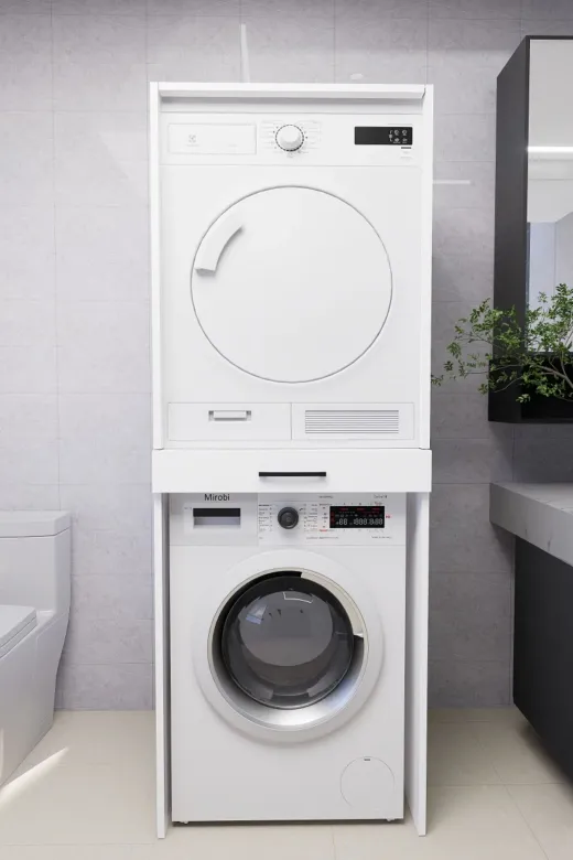 Mirobi MRB-SRNT-CMS-KRT-DLB Serenity Banyo Dolabı Çamaşır Ve Kurutma Makinesi Dolabı Beyaz