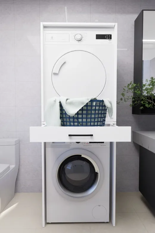 Mirobi MRB-SRNT-CMS-KRT-DLB Serenity Banyo Dolabı Çamaşır Ve Kurutma Makinesi Dolabı Beyaz