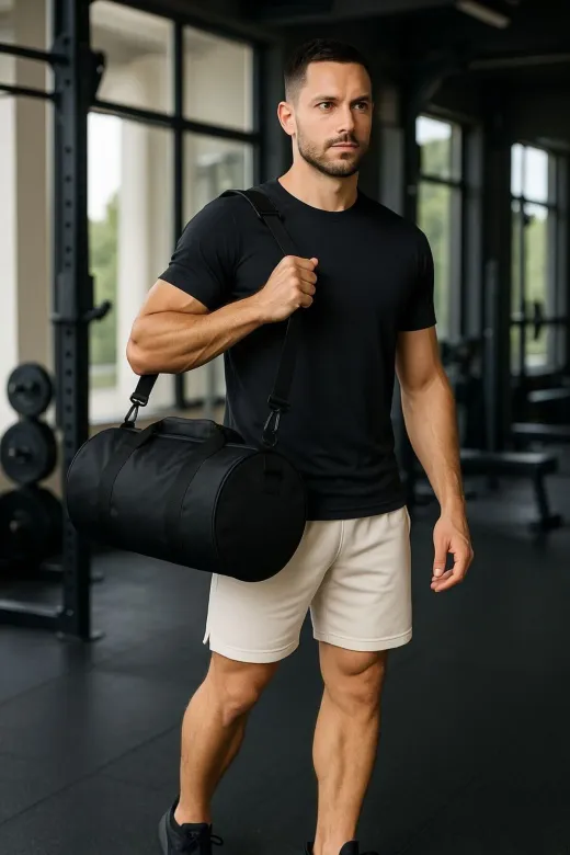 Moda West silindirspor Silindir Geniş Hacim Günlük Kullanım El Kol Omuzda Taşınabilir Spor Seyahat Fitness Çantası Gym Bag