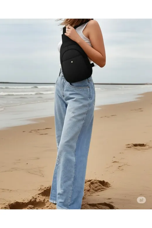Moda West TYC00041850406 Modawest Siyah Kadın Bel Ve Sırt Çantası