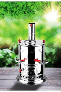 Mor Kayısı S-104 Zarif İş® 3.5 Lt Çift Musluklu Çay Hazneli Odunlu Piknik Semaveri