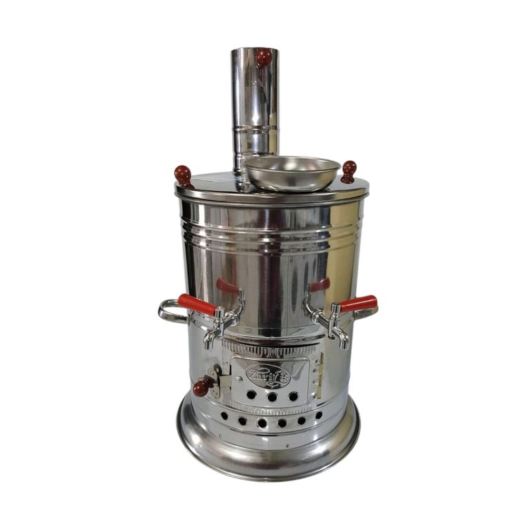 Mor Kayısı S-104 Zarif İş® 3.5 Lt Çift Musluklu Çay Hazneli Odunlu Piknik Semaveri