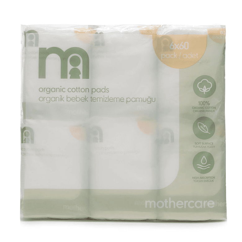 Mothercare KGHDGFH600NH Organik Bebek Temizleme Pamuğu 6X60 Adet