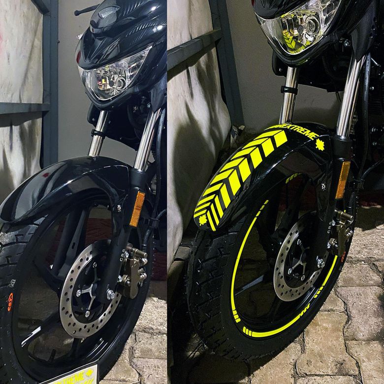 Moto Rider 4'lü Sticker Seti İç Dış Jant Şeridi Kask Çamurluk