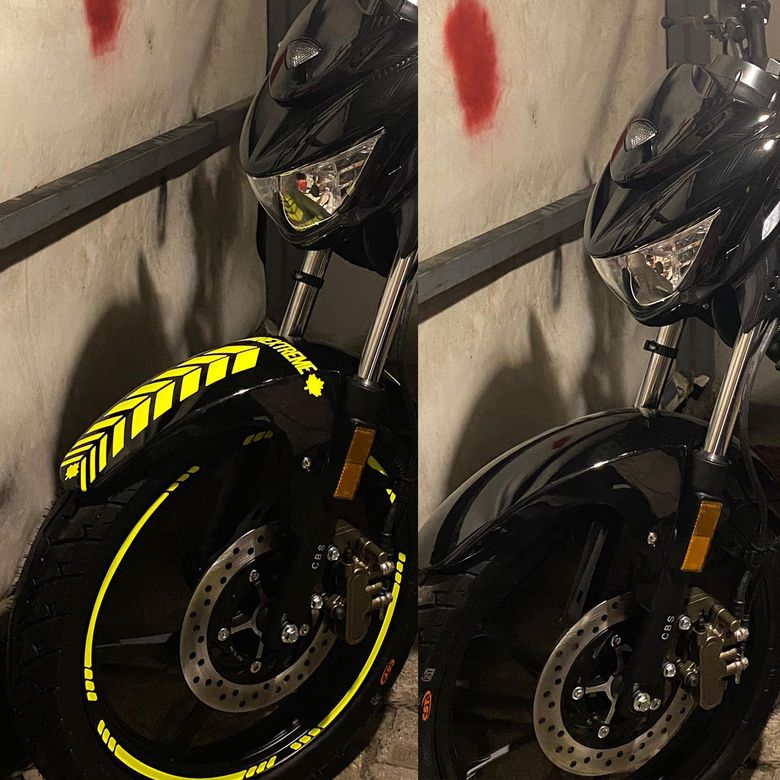 Moto Rider 4'lü Sticker Seti İç Dış Jant Şeridi Kask Çamurluk
