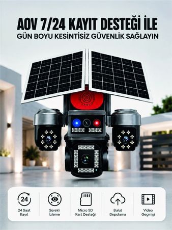 motto ticaret 132463371 Mey İthalat 4G Sım Kartlı Uzaktan İzlemeli Akıllı Güvenlik Kamerası Çift Yönlü Ses