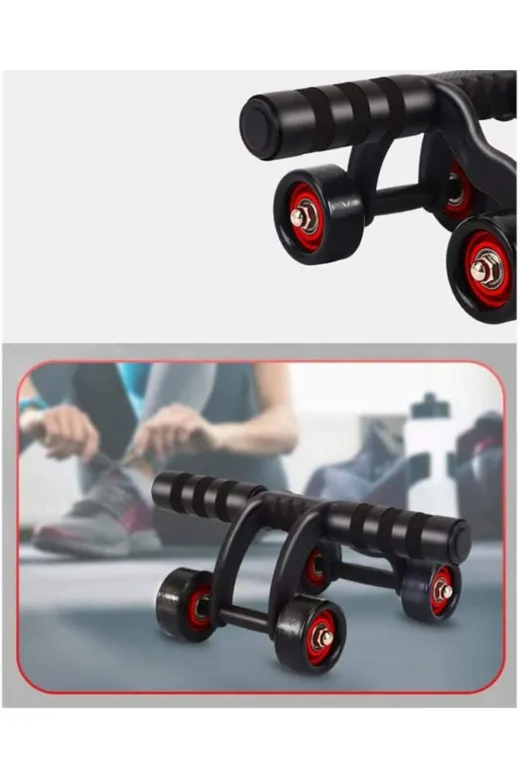 MultiFlexPro 4TKR Ab Wheel Roller Fitness Karın Kası Aleti 4 Tekerlek Karın Tekerleği Düşük Gürültülü Karın Egzersizi