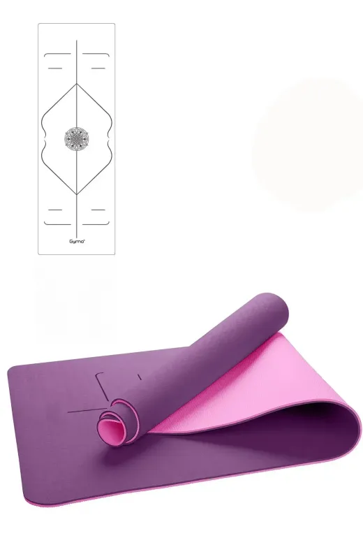 MultiFlexPro Çevre Dostu Pilates Minderi Hizalamalı 8Mm Tpe Yoga Matı Çift Taraflı Kaydırmaz Pilates Minderi