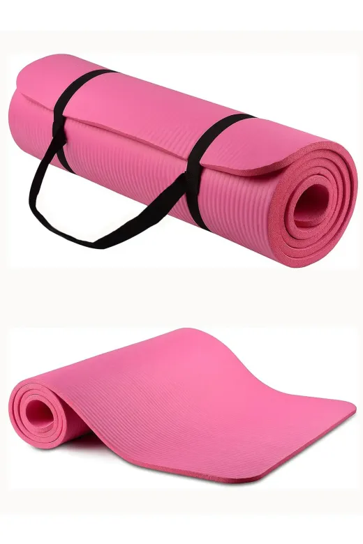 MultiFlexPro MF191 Konfor Zemin 10 Mm Pilates Minderi Taşıma Askılı Pilates Yoga Matı Minderi Seti 10 Mm Pembe