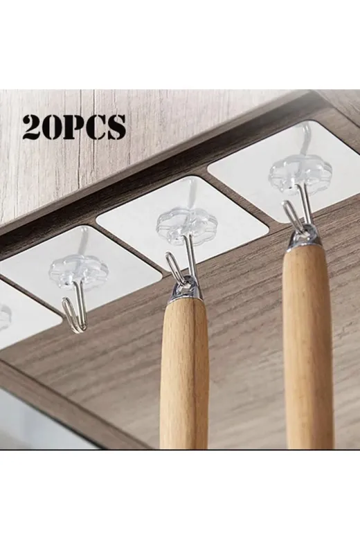 Mutlu Store UA0503 Aveo 5 Adet Kendinden Yapışkanlı Şeffaf Askı
