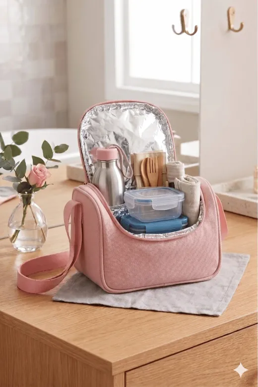 MY VİNTAGE 26101. Lisanslı Twill Kumaş Niss Model Pembe Okul Sırt Çantası,termal Beslenme Çantası Ve Kalemlik