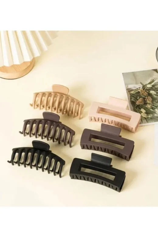 MY VİNTAGE 6lımandaltoka Kadın Ikili Model Kahverengi 6Lı Mandal Toka Set
