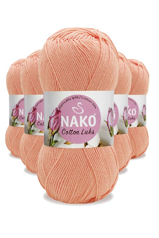 Nako RT-RYL-HMR16141 5 Adet Cotton Lüks Yelek Tunik Kazak Bluz Hırka İpi Yünü Somon 97594