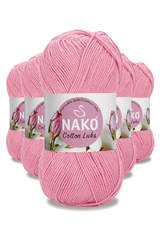 Nako RT-RYL-HMR16154 5 Adet Cotton Lüks Yelek Tunik Kazak Bluz Hırka İpi Yünü Pembe 97549