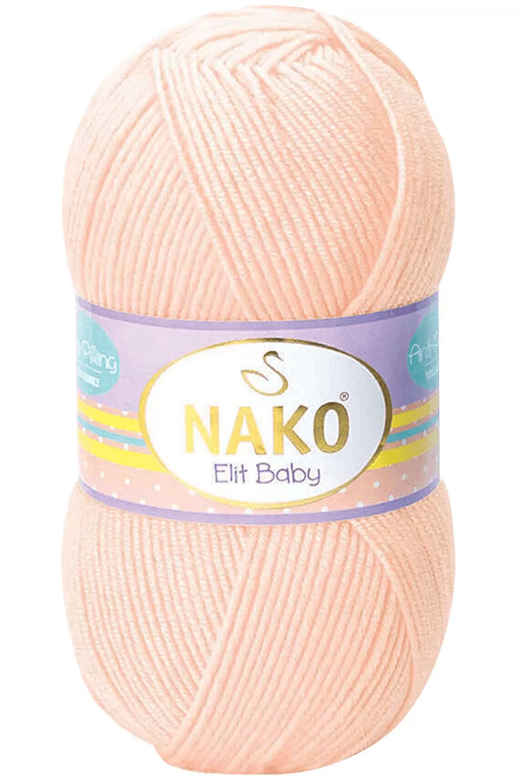 Nako RT-Y40CRLNWRF 1 Adet Elite Baby El Örgü İpi Tüylenmeyen Bebek Yünü Soft Şeftali 3701