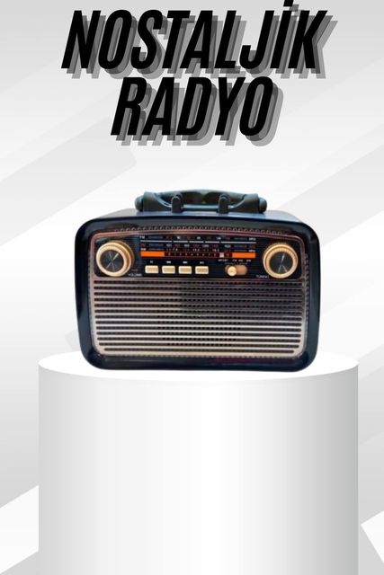 Necolabs 73643519 Müzik Kutusu Bluetooth Bağlantılı El Fenerli Nostaljik Tasarım Radyo