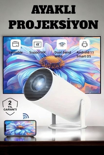 Necolabs 73646003 130 İnç Geniş Ekran Ve 4K Destekli Full Hd Projeksiyon Cihazı