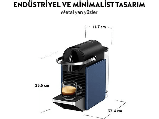 Nespresso 1237194 D62 Pixie Mavi Kahve Makinesi
