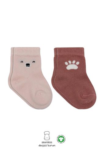 NessiWorld Bear Penye Soket Çorap 2'Li BS10116 Pembe(ADET FİYATIDIR)