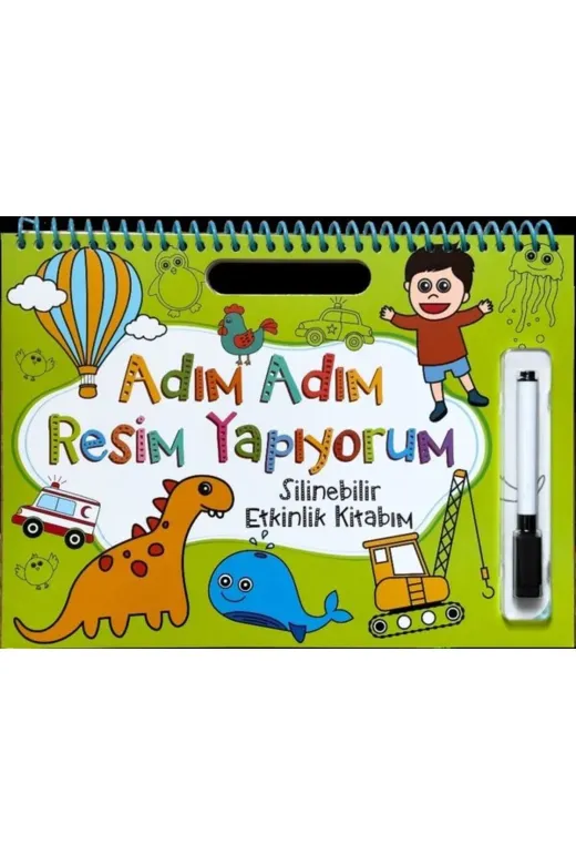 Net Çocuk Yayınları 11249786051246239 Adım Adım Resim Yapıyorum - Yeşil Kapak - Silinebilir Etkinlik Kitabım Kolektif Kitabı  Sayfa Net Ço