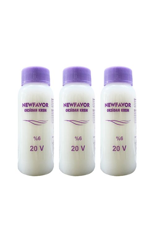 New Favor RT-RYL-3NF3001-20 3 Adet Oksidan Krem Saç Boya Sıvısı 6'lık 20 Volüme 60 Ml