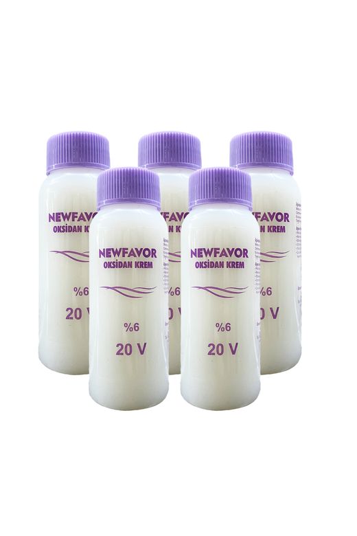 New Favor RT-RYL-5NF5001-20 5 Adet Oksidan Krem Saç Boya Sıvısı 6'lık 20 Volüme 60 Ml