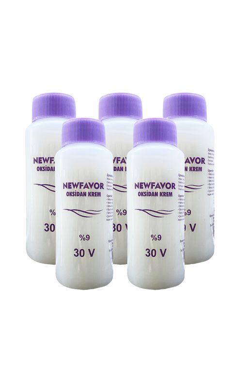 New Favor RT-RYL-5NF5001-30 5 Adet Oksidan Krem Saç Boya Sıvısı 9'luk 30 Volüme 60 Ml