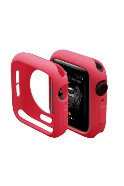 Newface Apple Watch 44mm Silikon Alt Kasa - Kırmızı