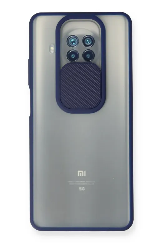 Newface Xiaomi Mi 10T Lite Kılıf Palm Buzlu Kamera Sürgülü Silikon - Lacivert