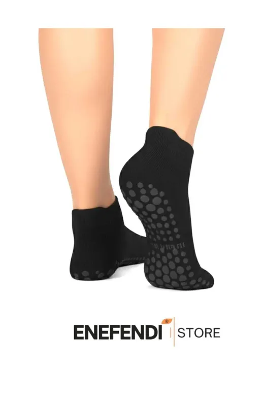 NF ND ENEFENDİ yoga-01 Kaydırmaz Tabanlı Unisex Siyah Yoga, Pilates Ve Tavaf Çorabı | Konforlu Spor Patik Çorap 36-40