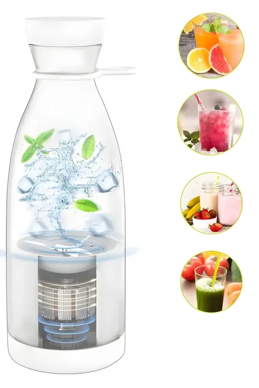 Nikadu MM-A579CM4 Taşınabilir Blender Şişe Smoothie, Shake Yapıcı, Mini Blender Usb Şarj Edilebilir
