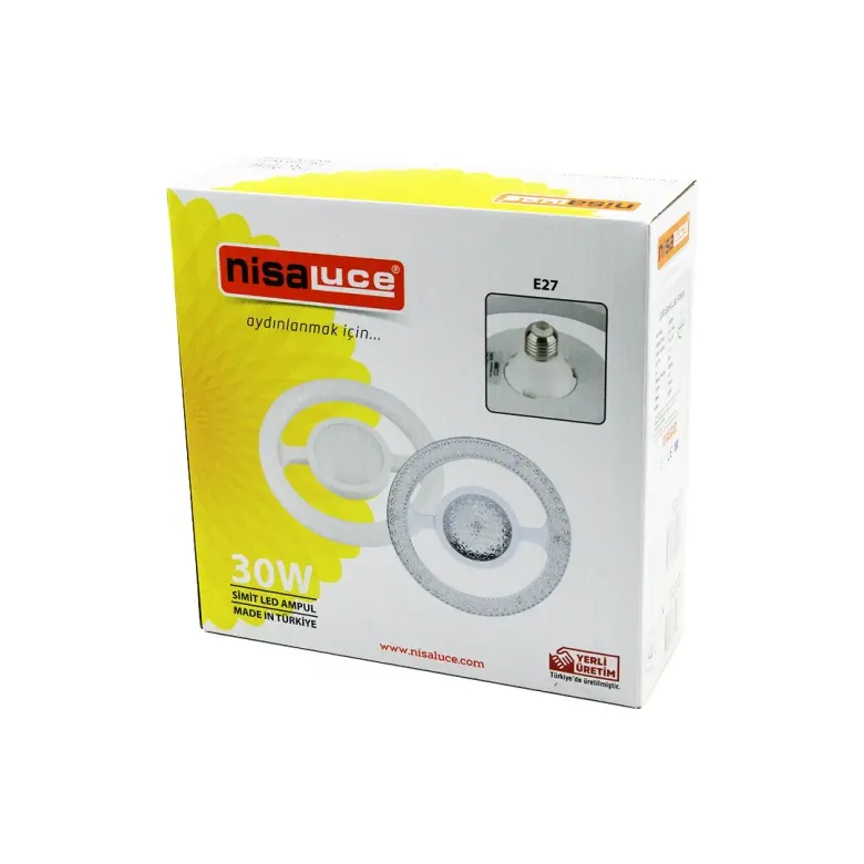 NİSALUCE EAMP-059/KB  MİKA KRİSTAL PLASTİK CAM   SİMİT MODEL  LED AMPUL  30W   E27   BEYAZ=6500K   2700 LUMEN (4745)