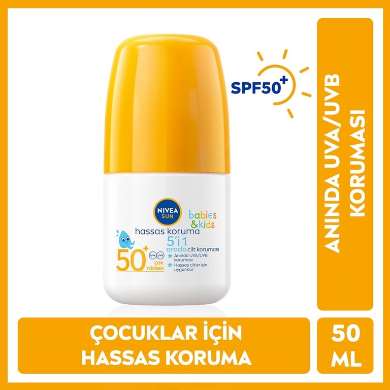 NIVEA 10200689 Sun Bebekler İçin Hassas Koruma Güneş Roll-On 50Spf 50 Ml