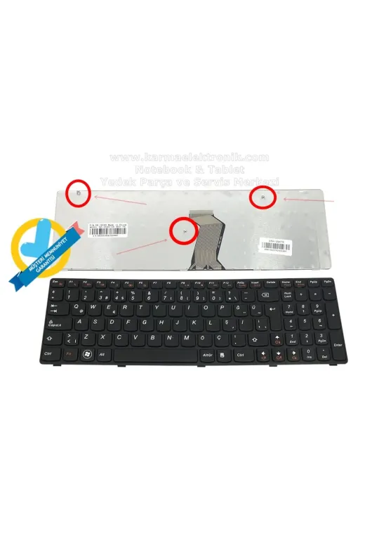 NK-KR30163A,187 Th-Lenovo Ideapad P585, P585A, P585G Notebook Klavyesi (Siyah Tr)