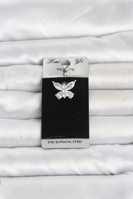 Nm-store PR1403-BLNC 316L Cerrahi Çelik Kelebek Model Göbek Piercing Çok Renkli 71692834