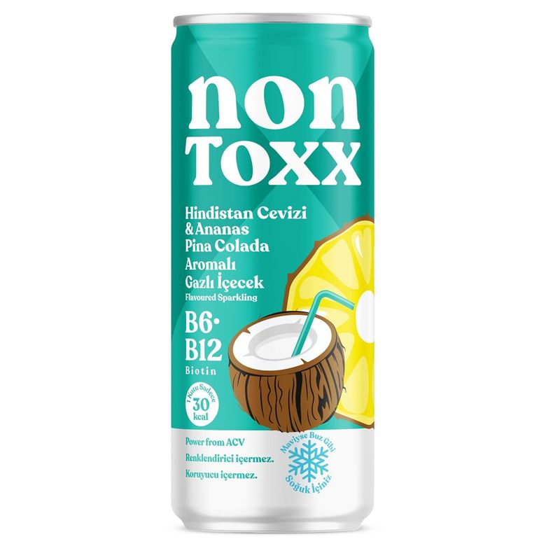 nontoxx585445 Non Toxx Nontoxx Hindistan Cevizi & Ananas Aromalı, Sirkeli, Gazlı İçecek 250 Ml