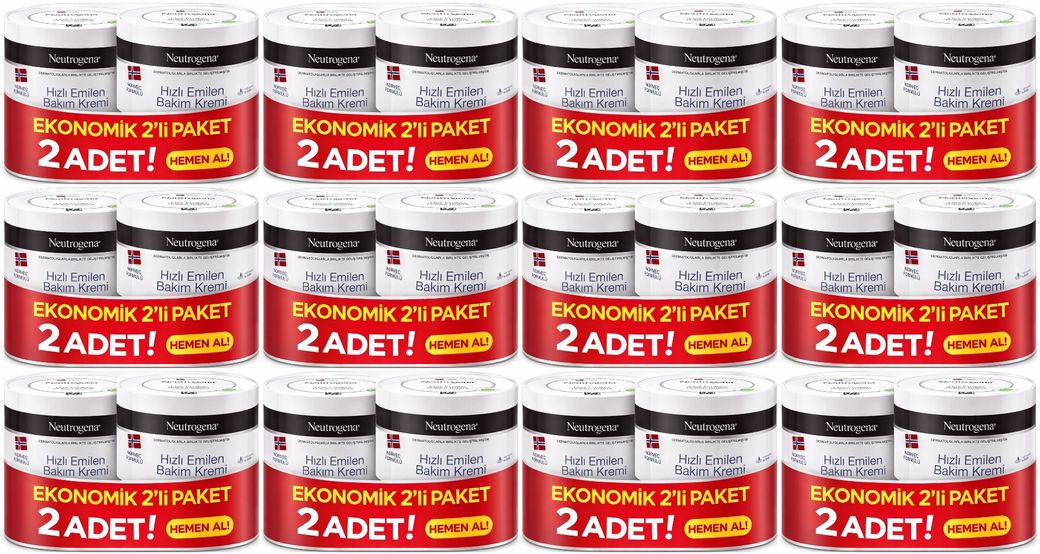 Norveç Formülü Hızlı Emilen Bakım Kremi 200ML+200ML 400ML Avantaj PK (12 Li Set)