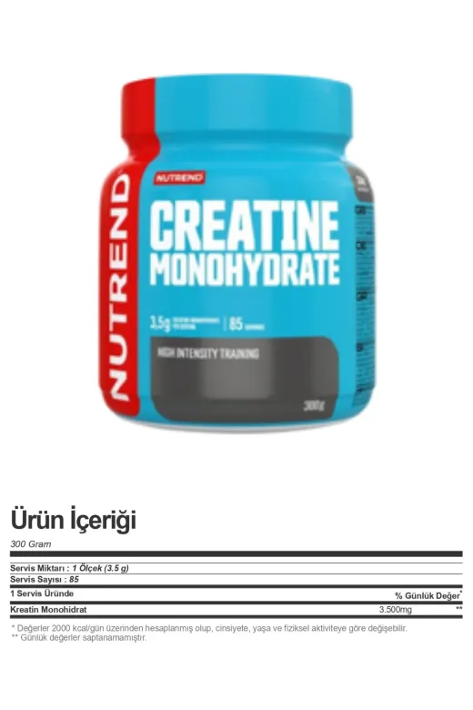 Nutrend 8594014-868302 Creatine Monohidrat 300 Gr 85 Servis