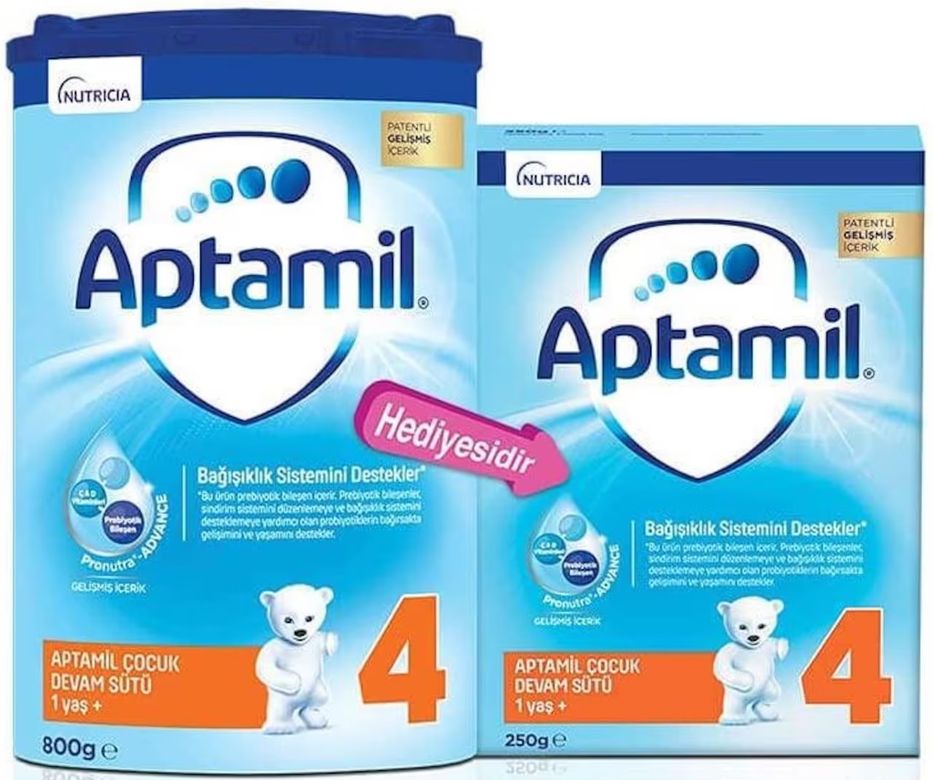 Nutrıcıa 800GR+250GR:1050GR Devam Sütü No:4 (1 Yaş ve Üzeri) Avantaj Pk
