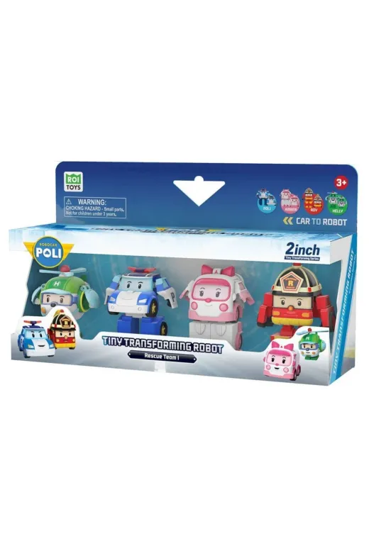 NW NessiWorld casaxmlN02.POLI674 Poli Mrt-674 Robocar Poli Mini Transforming Kasabanın Kurtarma Araçları 4Lü Set