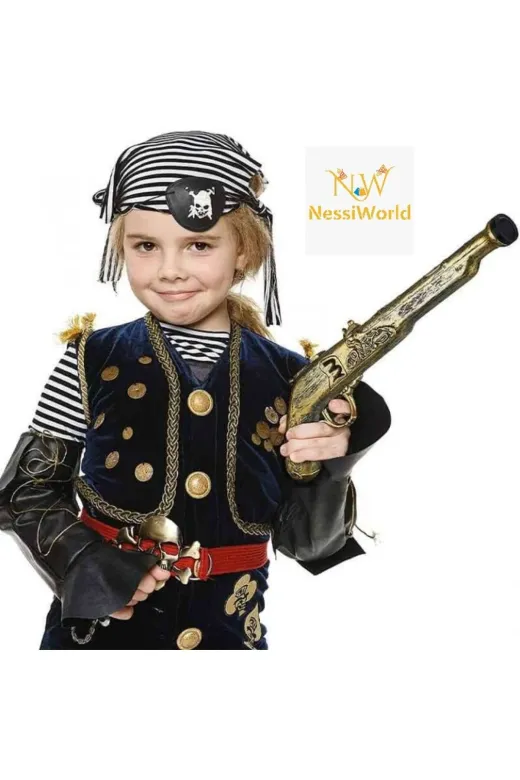 NW NessiWorld mrspancerxmlSMR-G046 Eskitilmiş Desenli Plastik Oyuncak Korsan Tabancası 40 Cm