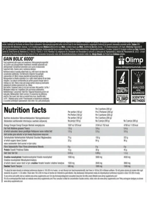 Olimp MBYSTORE6252209c-e4c Gain Bolic 6000 Karbonhidrat/gainer 3500 Gr-Çikolata