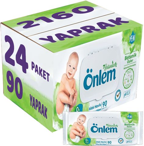 Önlem Islak Havlu Mendil 90 Yaprak Botanika Özlü (24 Lü Set) Plastik Kapaklı 2160 Yaprak