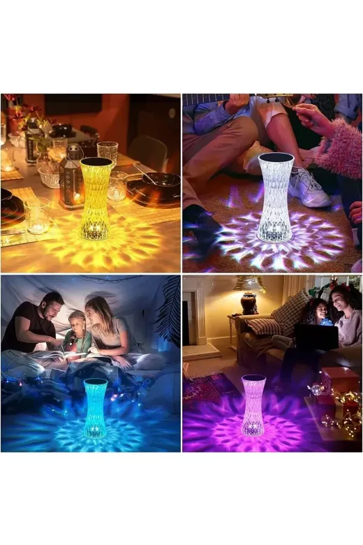 OrvaLife TYCKVYOYIN169942656752712 Kopya - Dokunmatik Renk Değiştiren Kristal Masa Lambası Gece Lambası Rgb Led 16 Renk 4 Mod