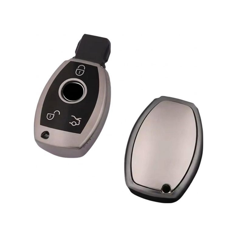 Oto Aksesuarcım 116128952 Mercedes E Seri Uyumlu Smart 3 Buton Silikon Oto Anahtar Kumanda Kabı Kılıf Gri